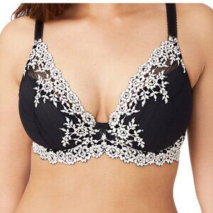 Wacoal Embrace Lace Plunge Bra 34F Black